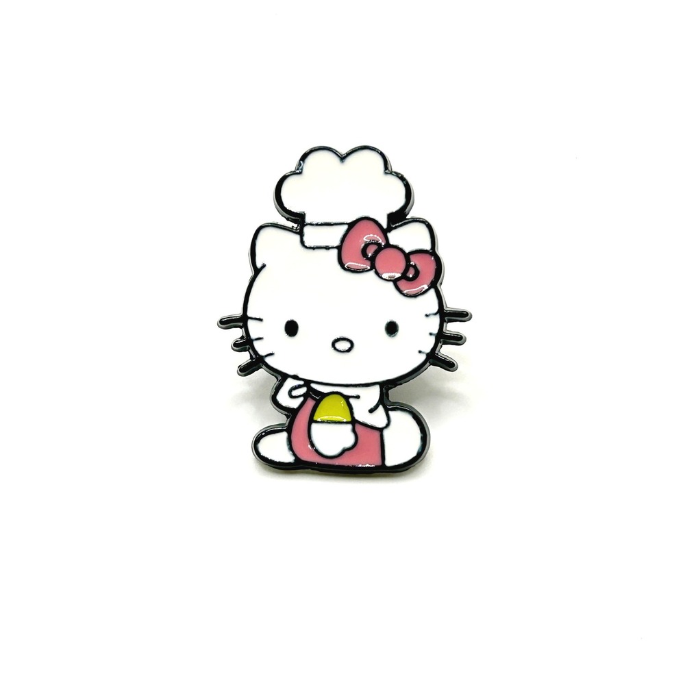 Hello Kitty Sanrio Enamel Pin Unisex OS White Chef Hat Apron Kawaii Anime Gift